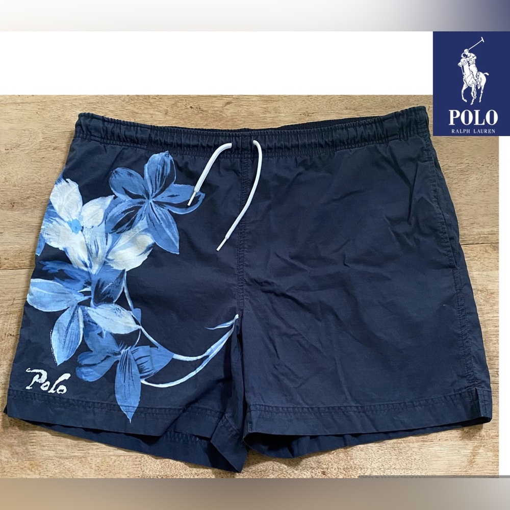 Polo Ralph Lauren Men’s Sz M Navy Floral Swim Trunks‎